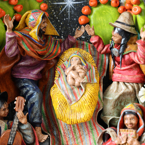 Retablo Andino "Nacimiento de niño Jesús"