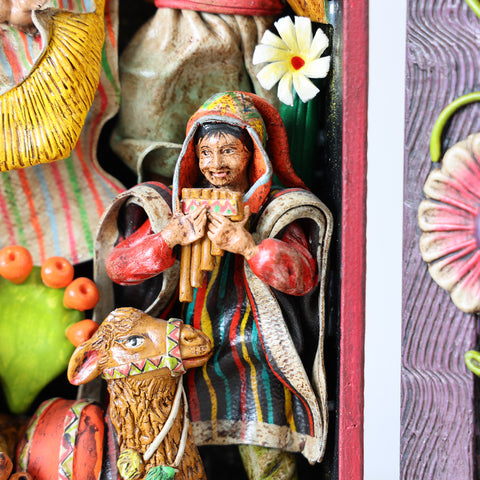 Retablo Andino "Nacimiento de niño Jesús"