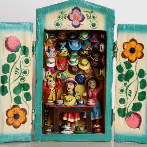 Retablo Andino " Sombreros"