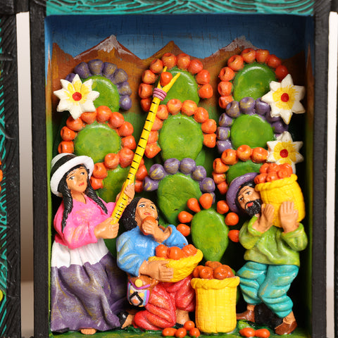 Retablo Andino "Cosecha de Tunas"