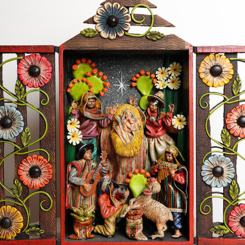 Retablo Andino "Nacimiento de niño Jesús"