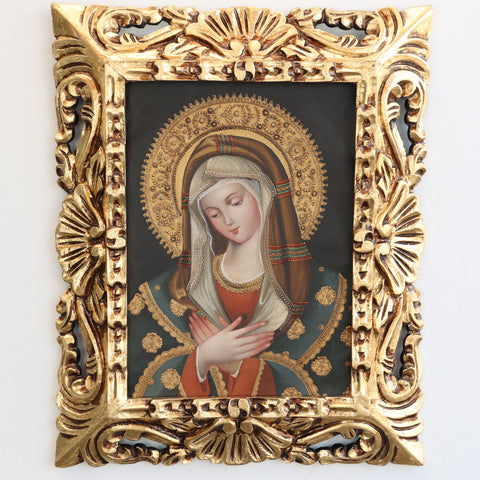 Pintura Cuzqueña con Marco " Virgen Madonna " PF040182