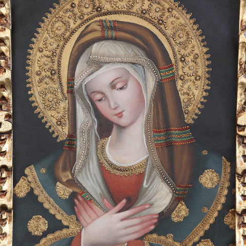 Pintura Cuzqueña con Marco " Virgen Madonna " PF040182
