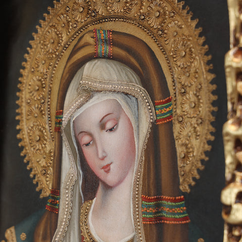 Pintura Cuzqueña con Marco " Virgen Madonna " PF040182
