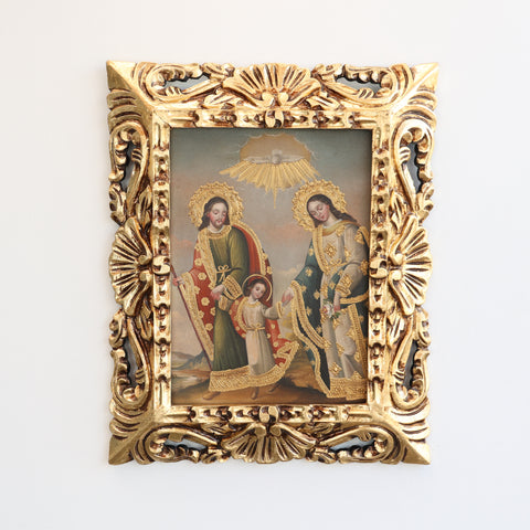 Pintura Cuzqueña con Marco " Sagrada Familia " PF040183