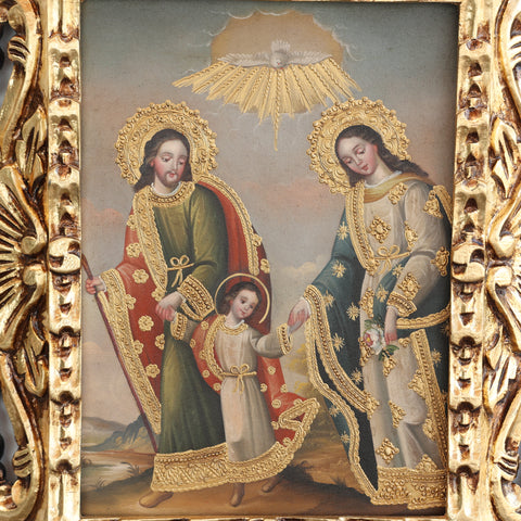 Pintura Cuzqueña con Marco " Sagrada Familia " PF040183