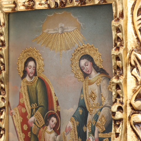 Pintura Cuzqueña con Marco " Sagrada Familia " PF040183