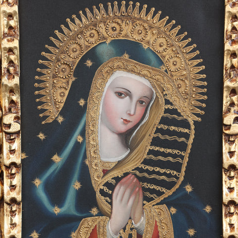 Pintura Cuzqueña con Marco " Virgen Orando" PF040184