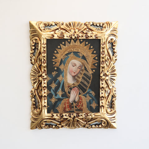 Pintura Cuzqueña con Marco " Virgen Orando" PF040185