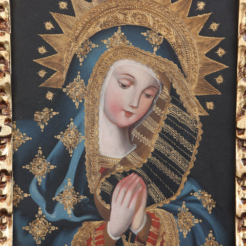 Pintura Cuzqueña con Marco " Virgen Orando" PF040185