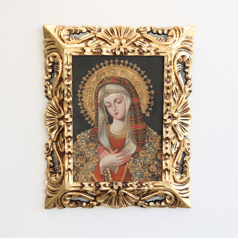Pintura Cuzqueña con Marco " Virgen Madonna" PF040186