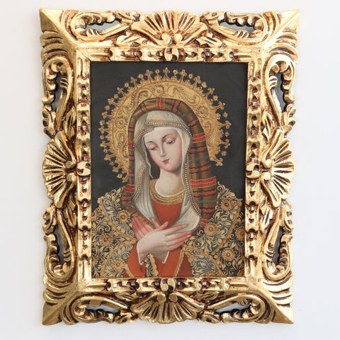 Pintura Cuzqueña con Marco " Virgen Madonna" PF040186