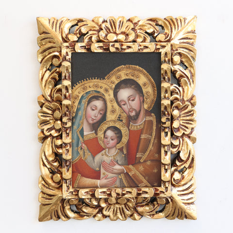Pintura Cuzqueña con Marco " Sagrada Familia  " PF030168