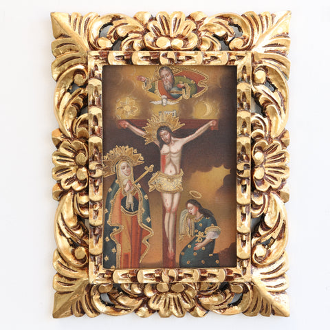 Pintura Cuzqueña con Marco " Sagrada Familia  " PF030169