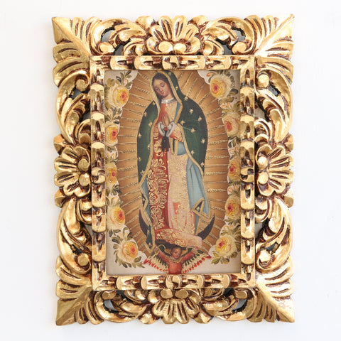 Pintura Cuzqueña con Marco " Guadalupe  " PF030172