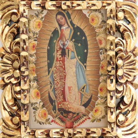 Pintura Cuzqueña con Marco " Guadalupe  " PF030172