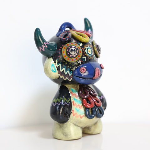 🟢 Figura Cuchimilco Cerámica – Edición Demonio Tribal Multicolor (15 cm) Descripción: