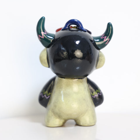 🟢 Figura Cuchimilco Cerámica – Edición Demonio Tribal Multicolor (15 cm) Descripción: