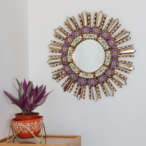 Adorna tu espacio con nuestros espejos de 45 cm estilo cuzqueño, reflejo de la artesanía peruana y símbolo de tradición y elegancia - Espejos Peruanos - Espejos Peruanos - Echo a Mano - Madera Tallada - Espejo Decorativo - Espejo Artesanal