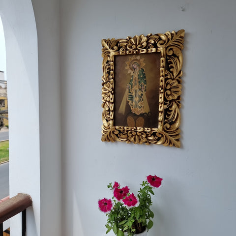 Pintura Cuzqueña con Marco " Virgen de la Medalla Milagrosa " PF030160