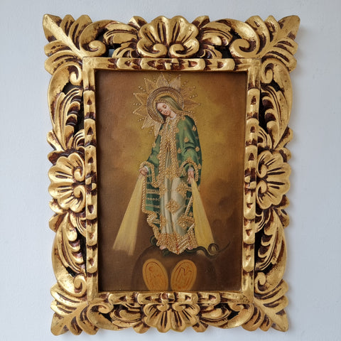 Pintura Cuzqueña con Marco " Virgen de la Medalla Milagrosa " PF030160