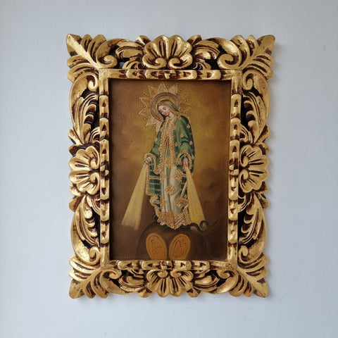 Pintura Cuzqueña con Marco " Virgen de la Medalla Milagrosa " PF030160