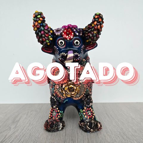 Toro de Pucara Negro Envejecido Premium 20cm