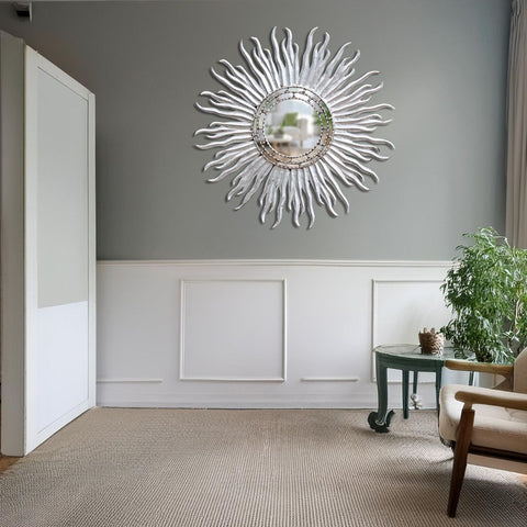 Espejo Cuzqueño Silver "Rayos de Sol" de 82 cm