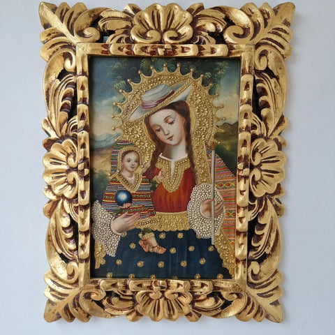 Marco mas Pintura Cuzqueña 33 x 39cm