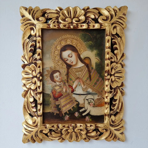 Marco mas Pintura Cuzqueña 33 x 39cm