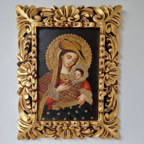 Marco mas Pintura Cuzqueña 33 x 39cm