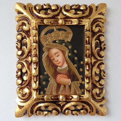 Pintura Cuzqueña con Marco "Virgen Dolorosa" 16