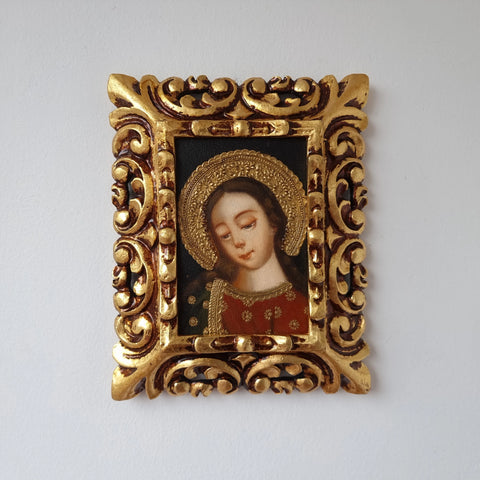 Pintura Cuzqueña con Marco " La Virgen María " 48