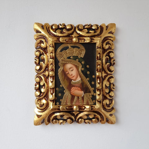 Pintura Cuzqueña con Marco "Virgen Dolorosa" 16