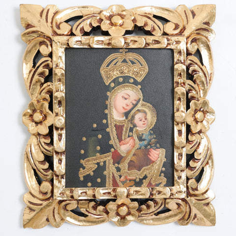 Pintura Cuzqueña con Marco " Perpetuo Socorro " PC020446