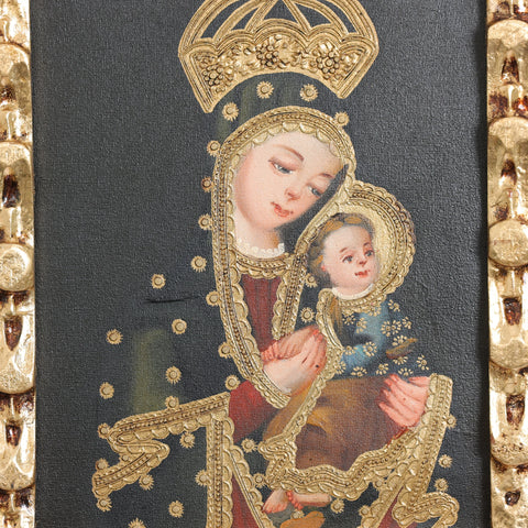 Pintura Cuzqueña con Marco " Perpetuo Socorro " PC020446