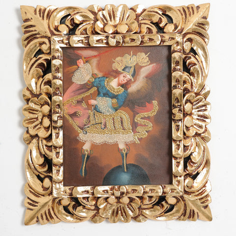 Pintura Cuzqueña con Marco " Arcángel Miguel " PC020436