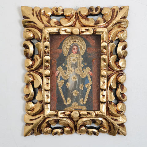 Pintura Cuzqueña con Marco "Medalla Milagrosa" 87