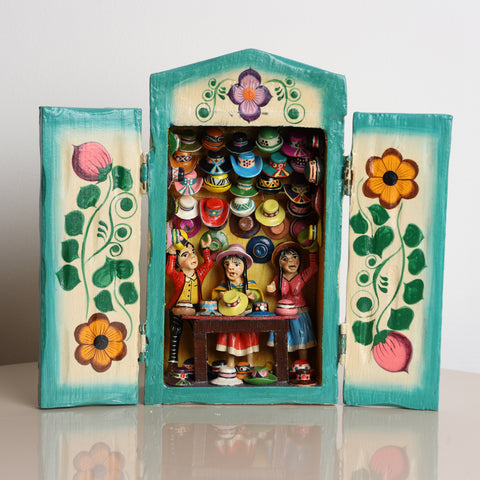 Retablo Andino " Sombreros"
