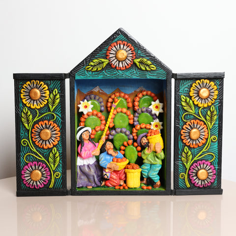 Retablo Andino "Cosecha de Tunas"