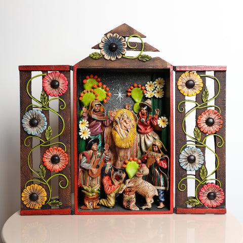 Retablo Andino "Nacimiento de niño Jesús"