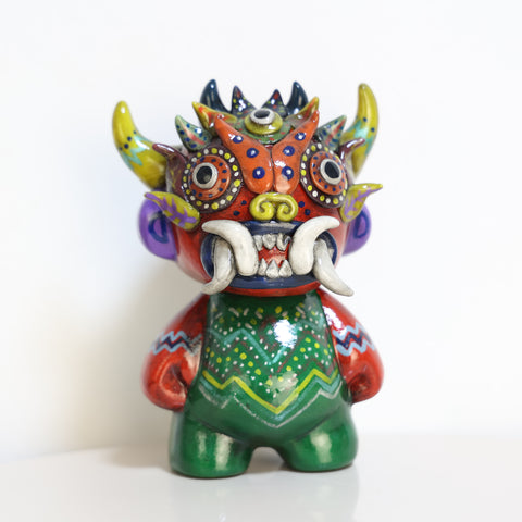 🔥 Ícaro de la Diablada – Figura Decorativa de Cerámica Pintada a Mano