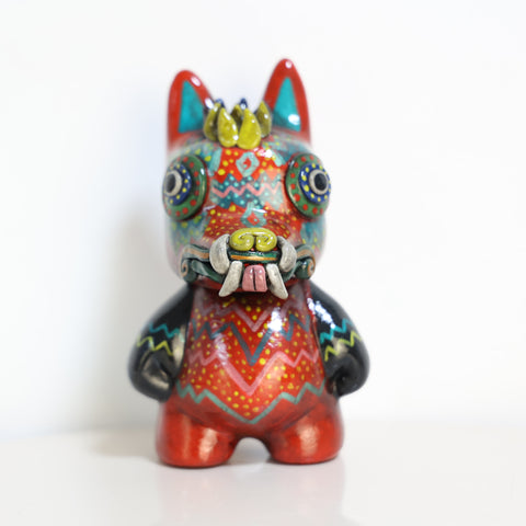 🐕🦺 Figura Decorativa Perro Peruano Artesanal | Cerámica Pintada a Mano (15 cm)