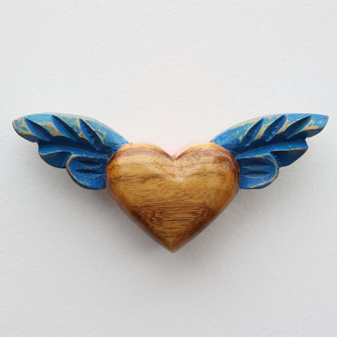 💙 Corazón Alado Mini – Decoración Artesanal 🕊️