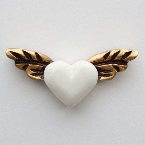 💛 Corazón Alado Mini – Decoración Artesanal Vintage 🕊️