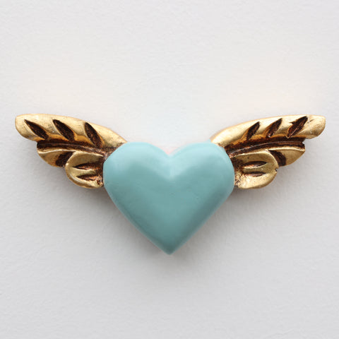 💙 Corazón Alado Mini – Decoración Artesanal Vintage 🕊️