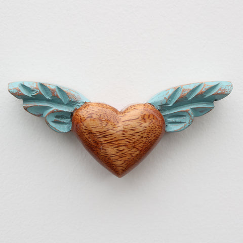 🤎 Corazón Alado Mini – Decoración Artesanal Vintage 🕊️