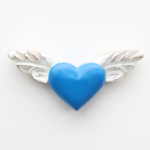 💙 Corazón Alado Mini – Decoración Artesanal Vintage 🕊️