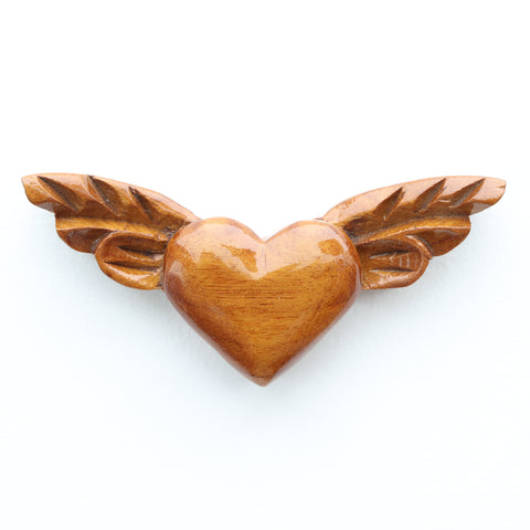 🤎 Corazón Alado Mini – Decoración Artesanal Brillante 🕊️