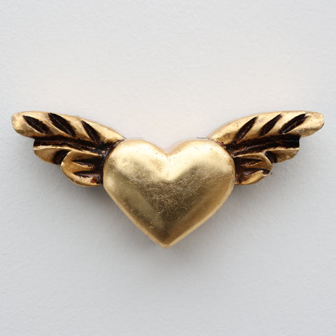 💛 Corazón Alado Mini – Decoración Artesanal Vintage 🕊️